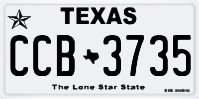 TX license plate CCB3735