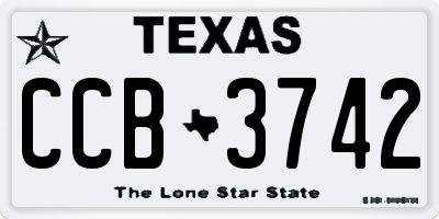 TX license plate CCB3742