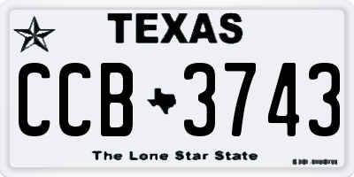 TX license plate CCB3743