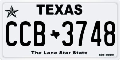 TX license plate CCB3748