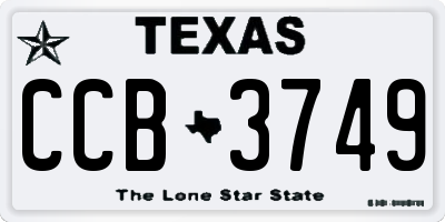 TX license plate CCB3749