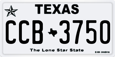 TX license plate CCB3750
