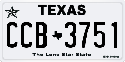 TX license plate CCB3751