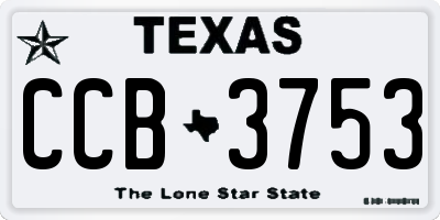 TX license plate CCB3753