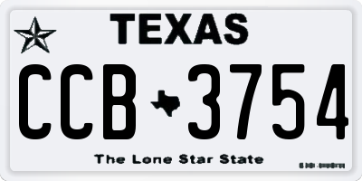 TX license plate CCB3754