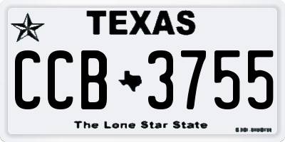 TX license plate CCB3755