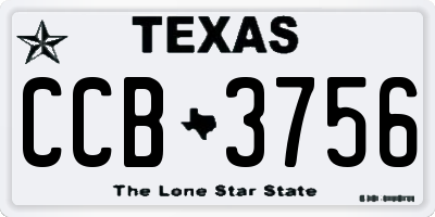 TX license plate CCB3756