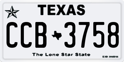 TX license plate CCB3758