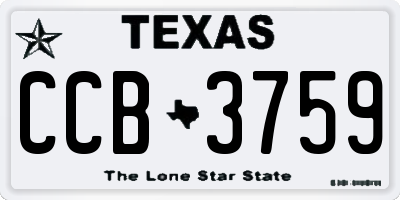 TX license plate CCB3759