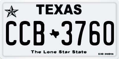 TX license plate CCB3760