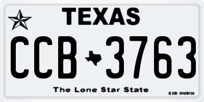 TX license plate CCB3763