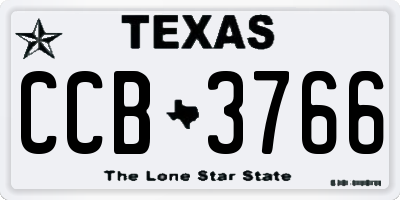 TX license plate CCB3766
