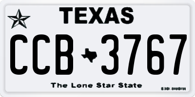 TX license plate CCB3767