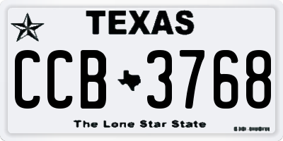 TX license plate CCB3768