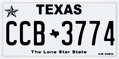 TX license plate CCB3774