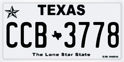 TX license plate CCB3778