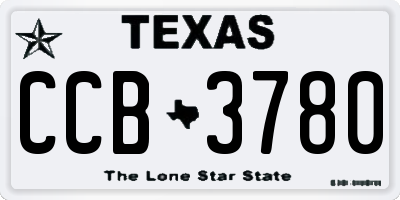 TX license plate CCB3780
