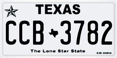 TX license plate CCB3782