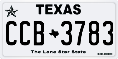 TX license plate CCB3783