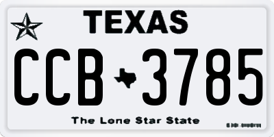 TX license plate CCB3785
