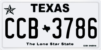 TX license plate CCB3786
