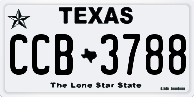 TX license plate CCB3788