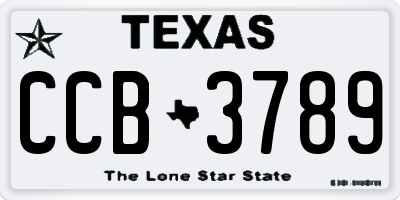 TX license plate CCB3789