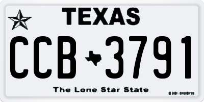 TX license plate CCB3791