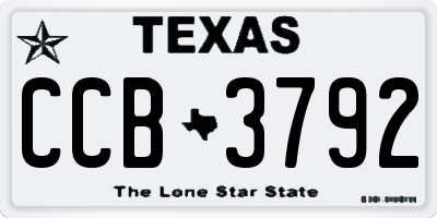 TX license plate CCB3792