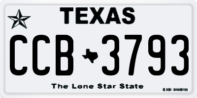 TX license plate CCB3793