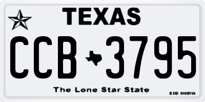 TX license plate CCB3795