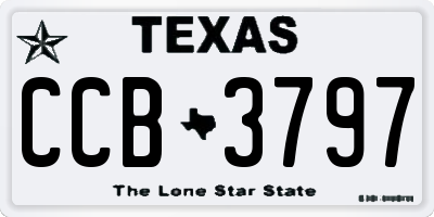 TX license plate CCB3797