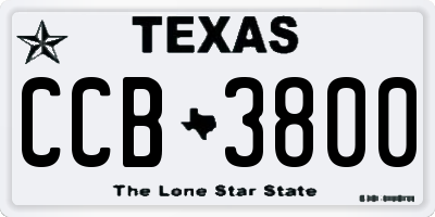 TX license plate CCB3800
