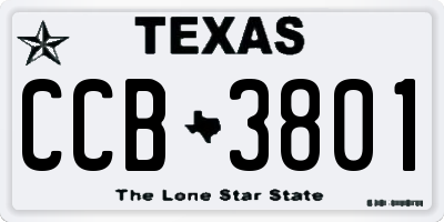 TX license plate CCB3801