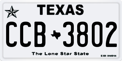TX license plate CCB3802