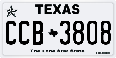 TX license plate CCB3808