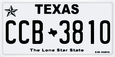 TX license plate CCB3810