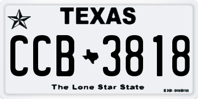 TX license plate CCB3818