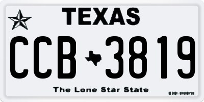 TX license plate CCB3819