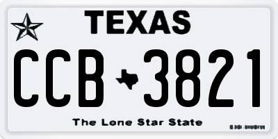 TX license plate CCB3821