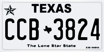 TX license plate CCB3824