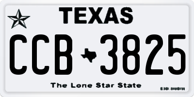 TX license plate CCB3825
