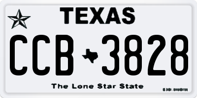 TX license plate CCB3828