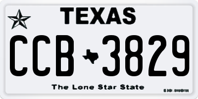 TX license plate CCB3829