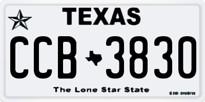 TX license plate CCB3830