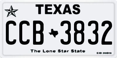 TX license plate CCB3832