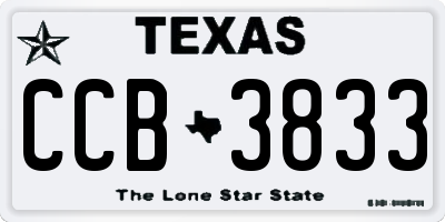 TX license plate CCB3833