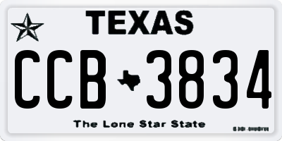 TX license plate CCB3834
