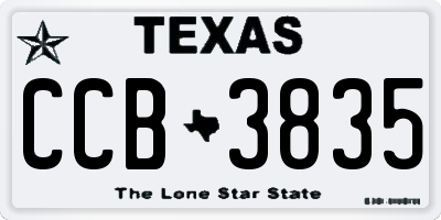 TX license plate CCB3835