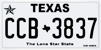 TX license plate CCB3837